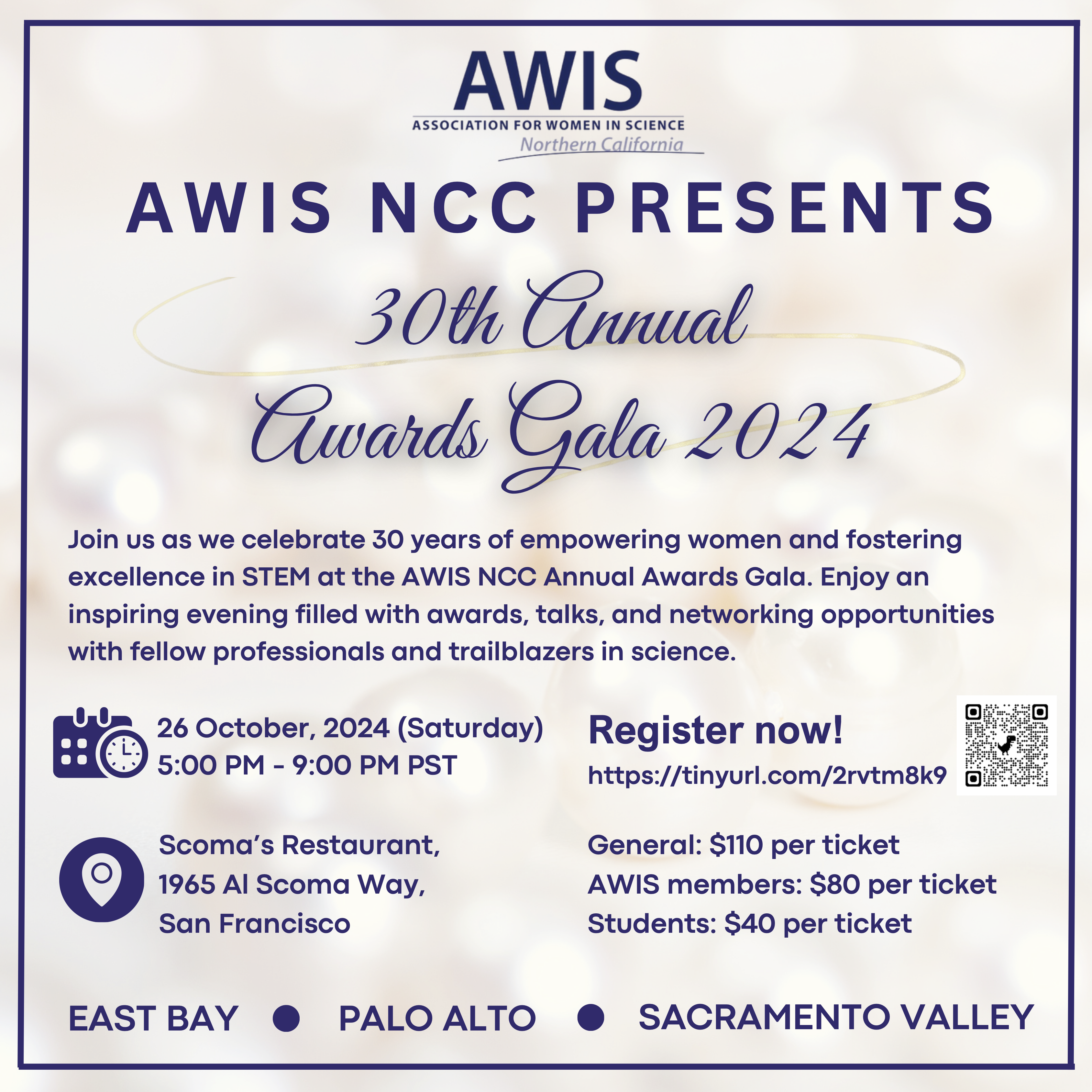 Save the Date: AWIS-NCC 30th Annual Awards Gala