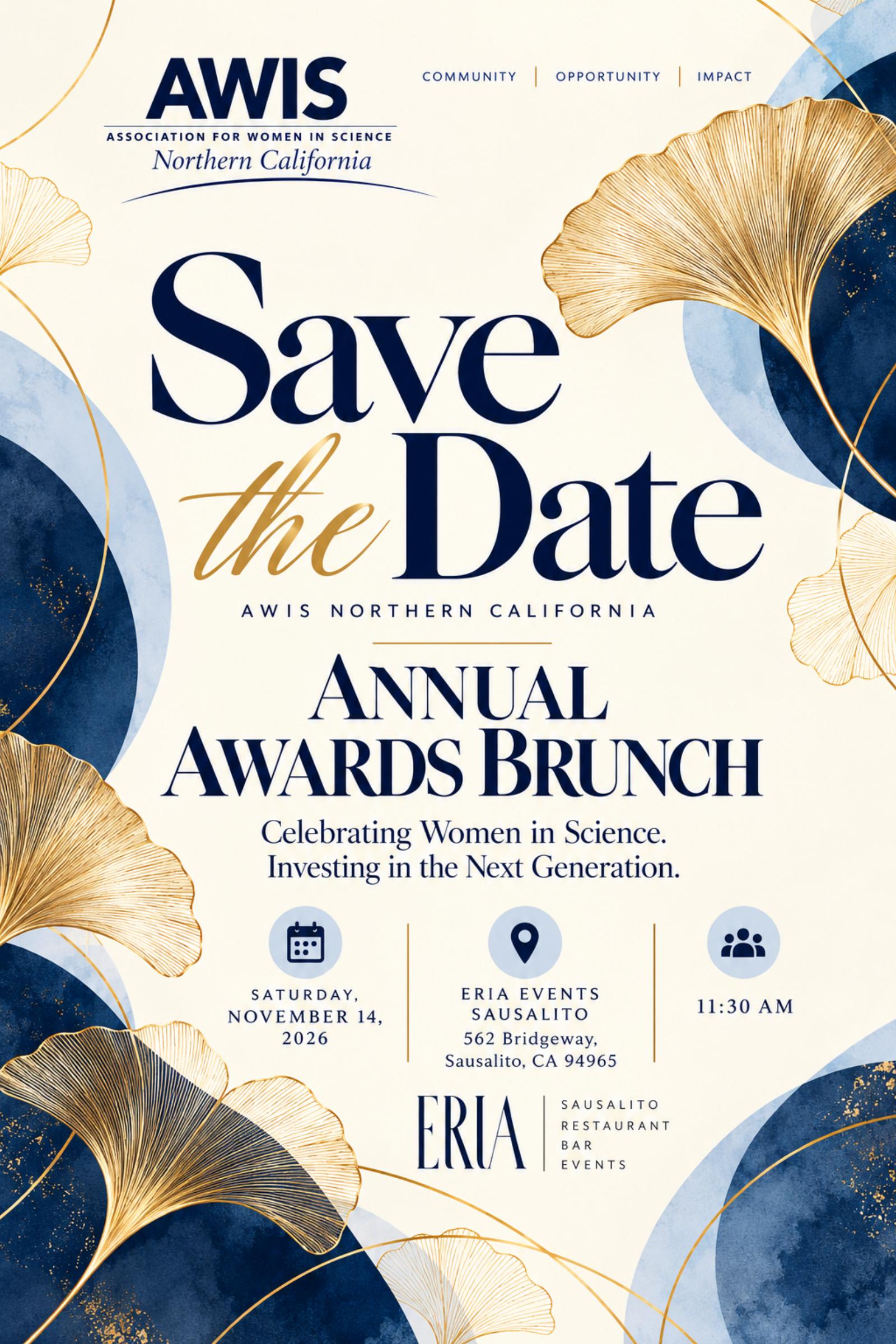 Save the Date: AWIS NCC 32nd Annual Awards Brunch (Nov 14)